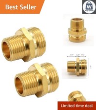 2 Pack Heavy-Duty Solid Brass Garden Hose Connectors - GHT  NPT Compatibility