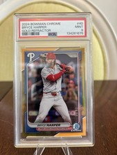 2024 Topps Bowman Chrome Bryce Harper Gold Refractor #40 /50 PSA 9 Phillies