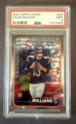 2024 Caleb Williams (Chicago Bears) Topps Chrome Base Rookie #202 PSA 9  #821