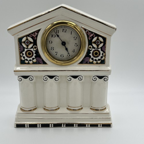 Antique Porcelain Mantel Clock Gesellschaft Germany Estate Sale -Works - Picture 3 of 14