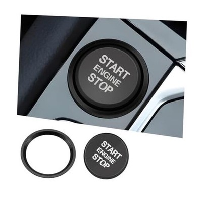  Car Engine Start Stop Push Botton Cover, Alumninum Vehicle Key Ignition Black