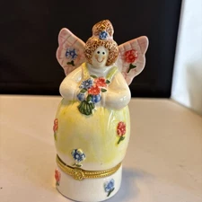 Fairy Princess Angel Ceramic Hinged Trinket Box - Tooth Fairy