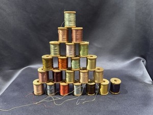Lot 23 Vintage Thread Wood Spools Sewing Silk Twist Corticelli Belding