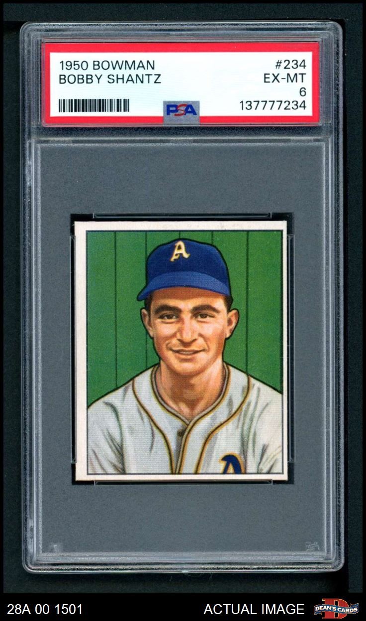 1950 Bowman #234 Bobby Shantz Athletics PSA 6 - EX/MT