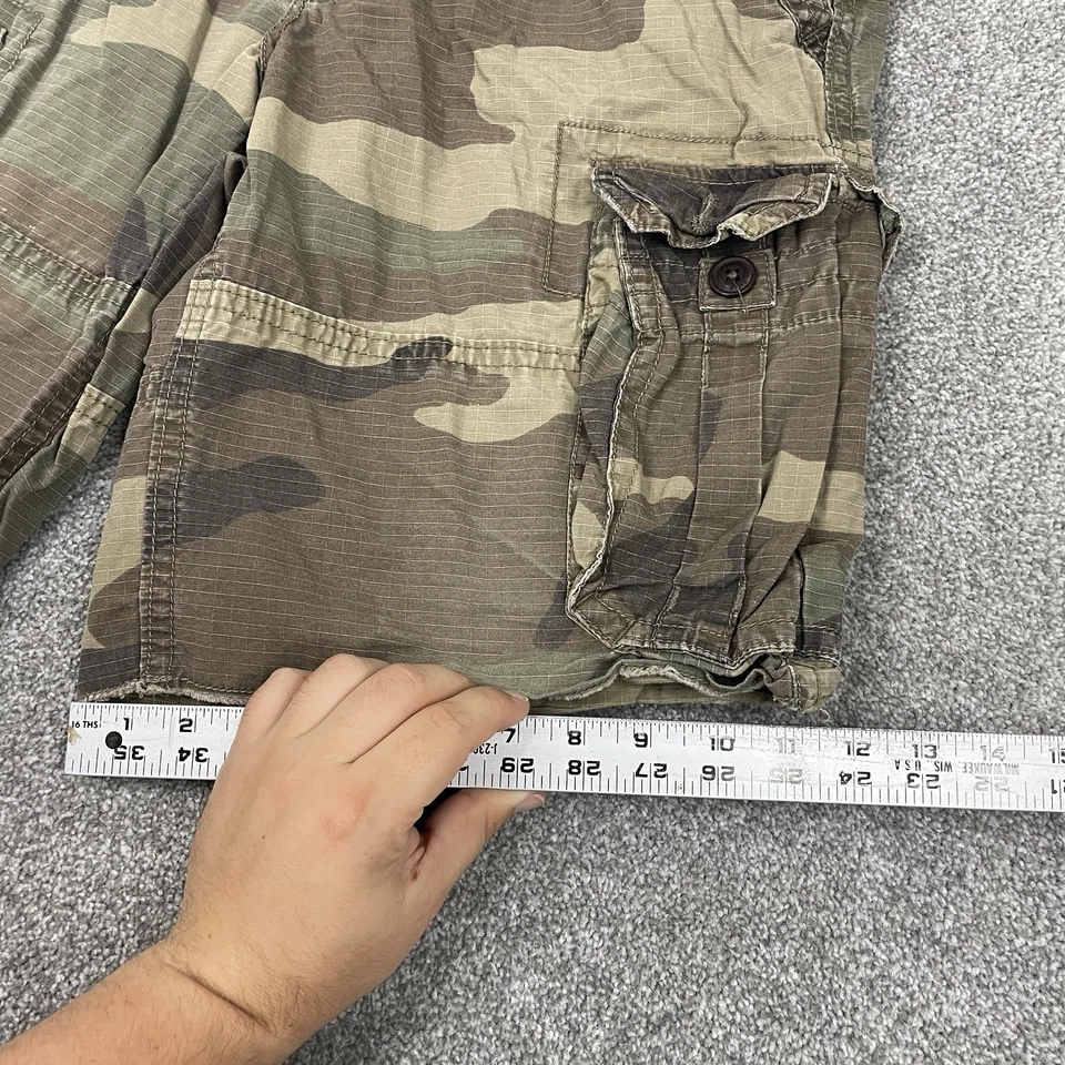 "Pantalones cortos cargo American Eagle para hombre 32 (ajuste 34) camuflaje Ripstop Y2K vintage entrepierna de 11""" Foto 2 de 4