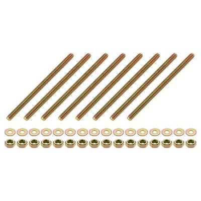 8Pcs Fully Threaded Rod, 1/4''x4'' Zinc-Plated Carbon Steel with Nuts Washers