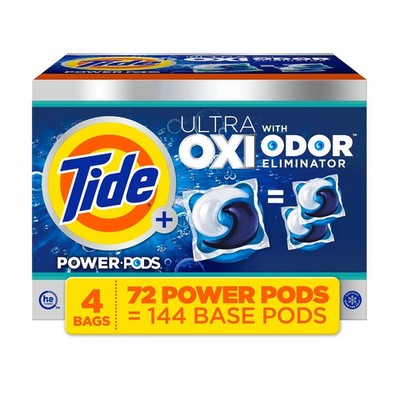 Tide Power PODS Plus Ultra OXI Laundry Detergent Pacs 72 Count HE Compatible