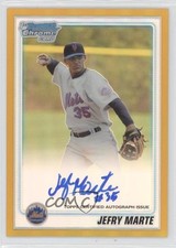 2010 Bowman Chrome Prospects Gold Refractor 36/50 Jefry Marte #BCP112 Auto 2s2