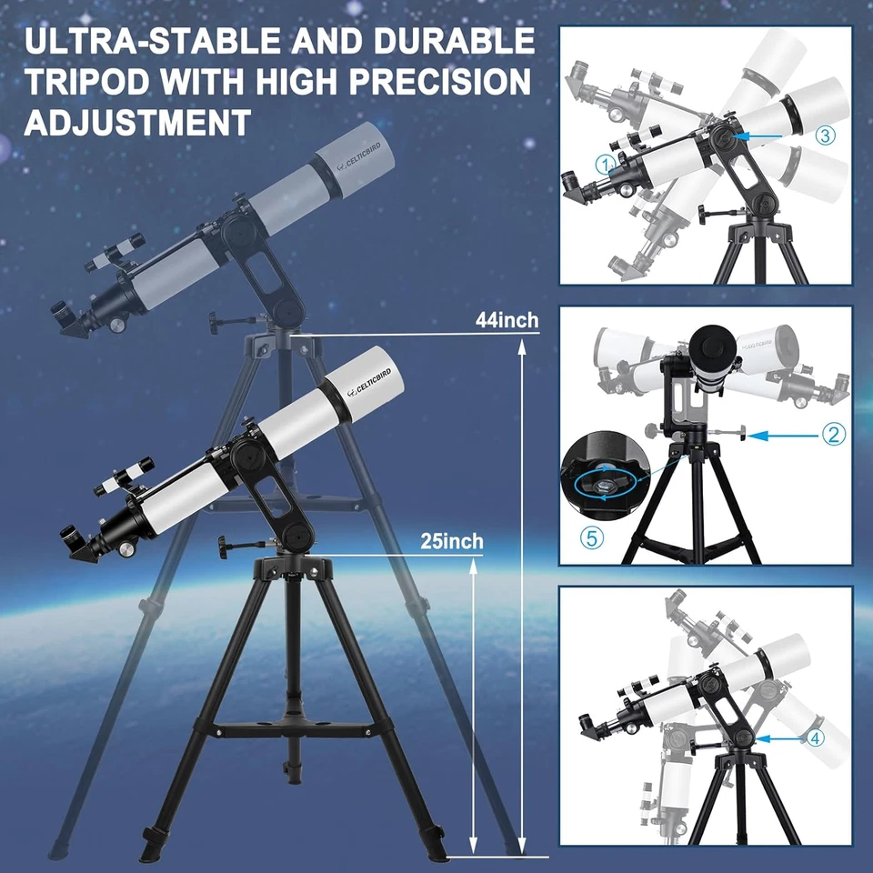 成人望远镜高功率90毫米孔径700毫米折射望远镜 — 第 2/4 张图片