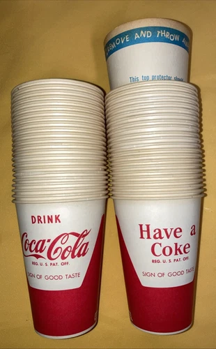 Vintage 1960's-1970's Coca-Cola Lot of 376 Misc. Wax Paper Cups  NEW OLD STOCK