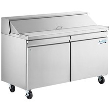 60" 2 Door Stainless Steel Refrigerated Sandwich / Salad Prep Table
