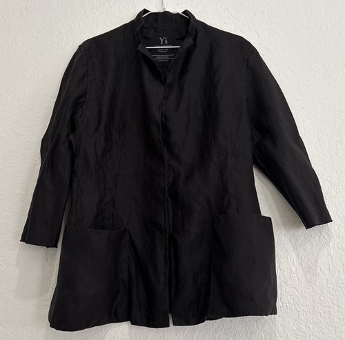 Yohji Yamamoto Y's schwarzes Ramie Shirt hergestellt in Japan Größe 4 - Bild 3 von 13