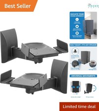 Bookshelf Speaker Wall Mount Pair Adjustable Brackets for Large/Small Speakers