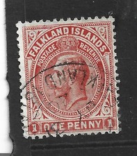 Falklands 1912 sg 61 orange red fu, cat. £2.50