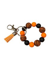 Handmade Animal Print Silicone Beaded Non-Stretch Keychain Wristlet