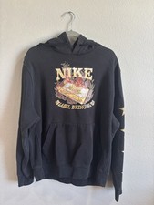 NIKE Mens RARE Hoodie 3rd Coast Graphic Basketball Black Pullover Gold Star Sz L