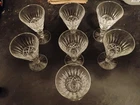 Set Of 7 Vintage WATERFORD Crystal TRAMORE Claret White Wine Glasses 5"