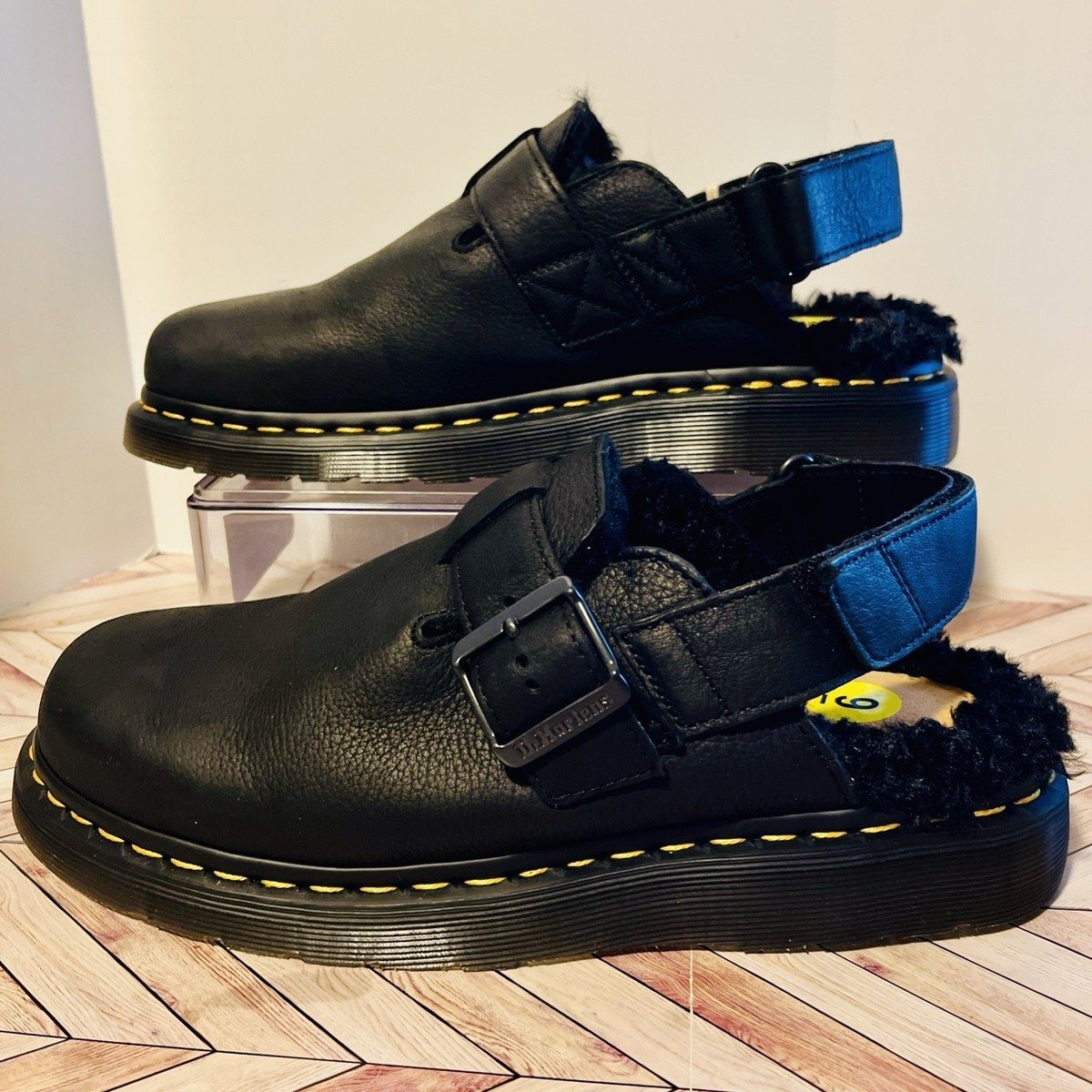 Dr Martens Jorge II Ambassador Black Faux Fur Slingback M 9 W 10