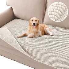 Plush Chenille Dog Bed Cover Thick Soft Sofa Cover 3 Cushion Couch Anti Slip
