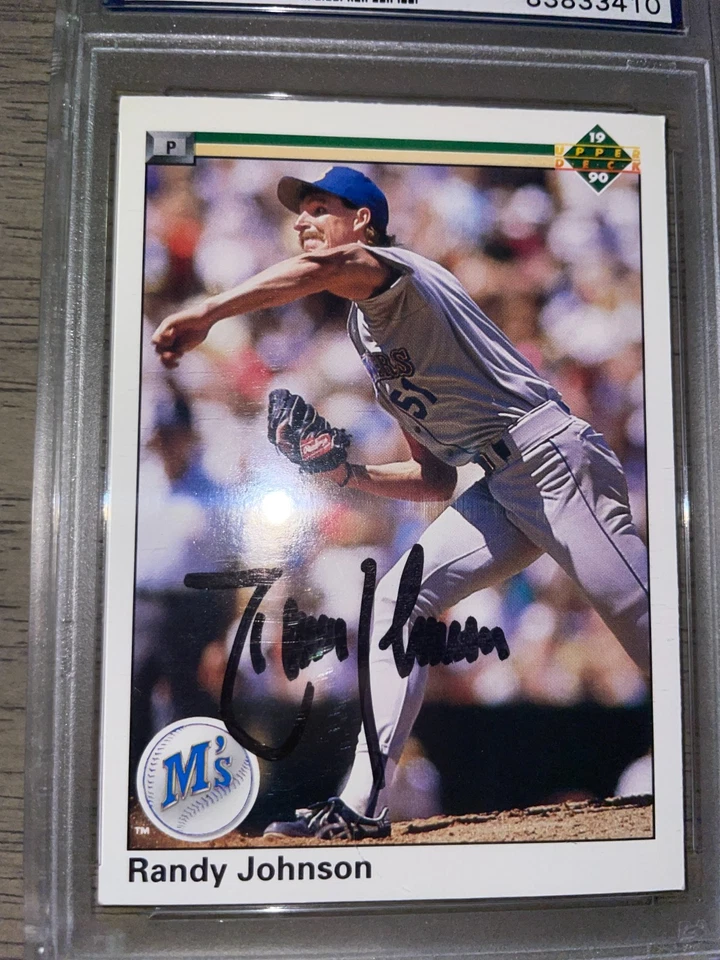Randy Johnson 1990 Upper Deck certificado PSA/DNA auténtico automático #563 HOF Mariners Foto 2 de 4