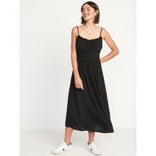 NWT OLD NAVY Smocked-Waist Fit & Flare Cami Midi Dress