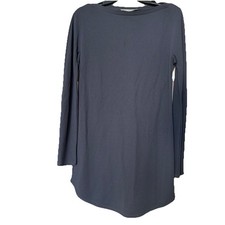 VTG Halston Heritage Charcoal Boatneck Midi Long Sleeved Tunic Dress Size 2