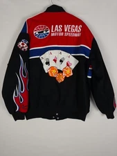 VTG Chase Authentics x Las Vegas Casino Nascar Jacket L Collared All Over Print