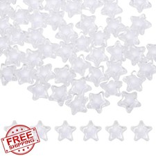 HARFINGTON 200pcs 11mm White Star Beads Charm Spacer Jewelry DIY