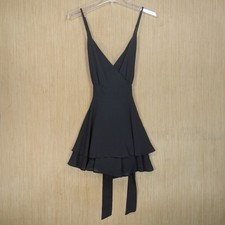 Black Layered Ruffle Mini Romper Whimsygoth Dark Fairy Boho Festival Womens XS