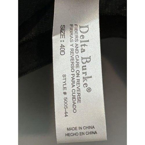 Delta Burke Black Gold Floral Padded Bra Womens 40D 5005-44 - Picture 3 of 8