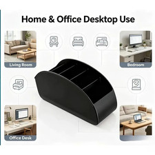 5 Compartment Remote Control Holder Desktop Organizer TV AC Remote Storage Box
