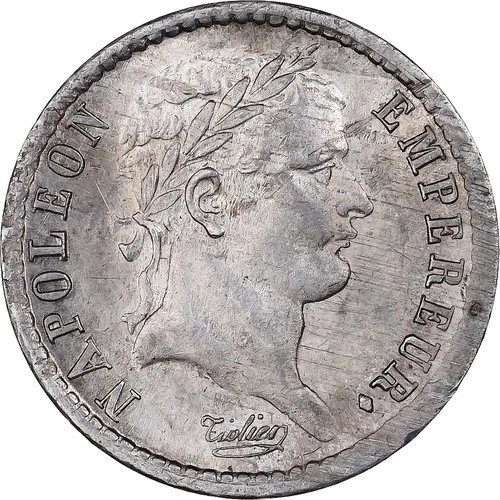 [#489525] France, Napoleon I, 1/2 Franc, 1814, Paris, Silver, NGC, MS63, Gadoury