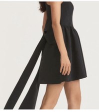 Love shack fancy black spin minidress fairytale fantasy large bow in back size 2