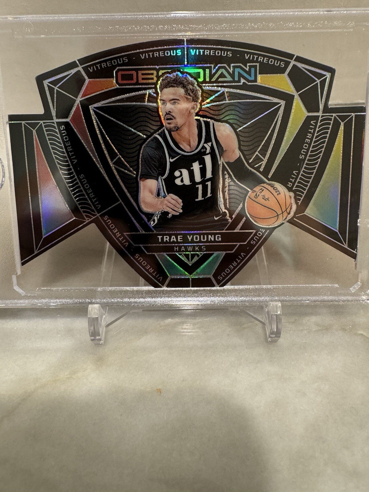 Trae Young  2023-24 Panini Obsidian Vitreous Die Cut SSP Case Hit Atlanta Hawks