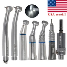 USA Dental High Low LED Fiber Speed Handpiece Contra Angle Inner Water 4/2Hole