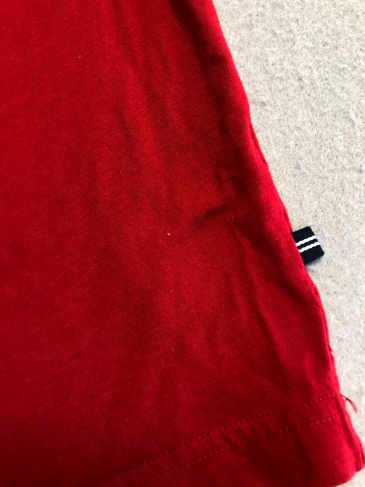 Camisa de dormir Nautica para hombre mediana brillante roja cereza algodón salón Foto 2 de 4