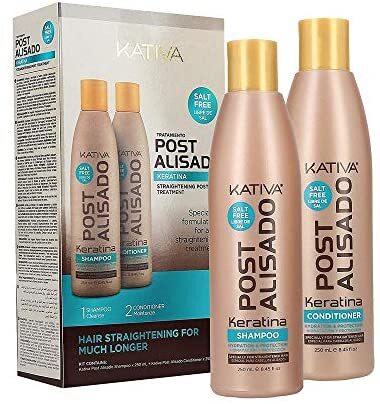 Kativa Post Straightened Salt Free Shampoo Conditioner Kit, x