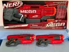 NERF - MEGA MotoStryke Motorized 10-Dart Blaster + 2 Used Mega Cycloneshock