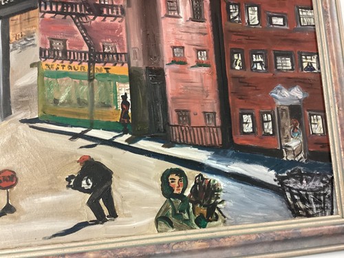 American Impressionist City Steet Scene Oil/Canvas Signed Croman? - Picture 13 of 17