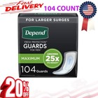 Depend Incontinence Guards/Incontinence Pads for Men, 104 Count (2 Packs of 52)