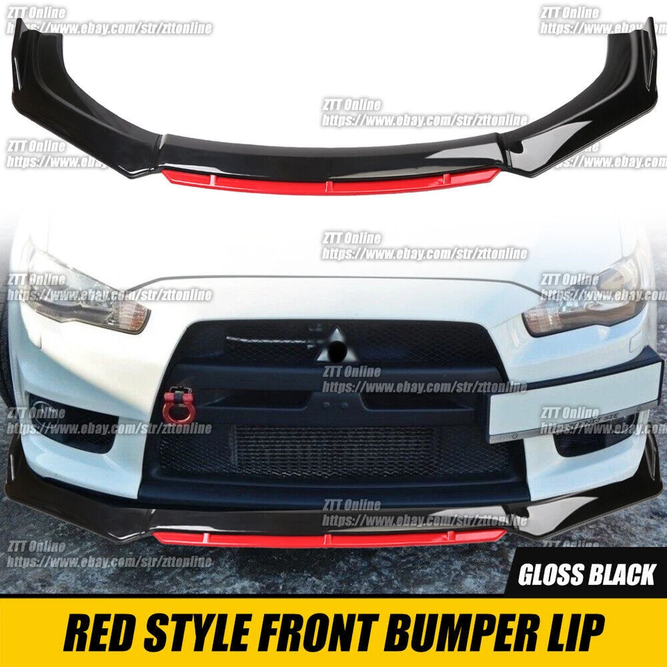 Front Bumper Lip Spoiler Splitter Diffuser For Mitsubishi Lancer 08-15 EVO X10 - image 2 of 4