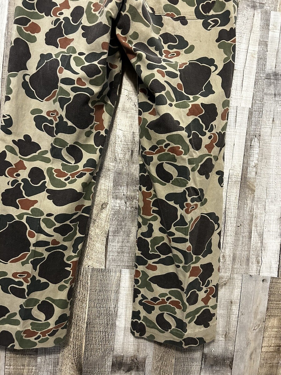 Vintage 1980's Walls Duck Camo Fatigue Front Pocket Hunting Pants