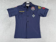 Boy Scouts of America Shirt Youth Medium Blue Short Sleeve Cub Button Up READ