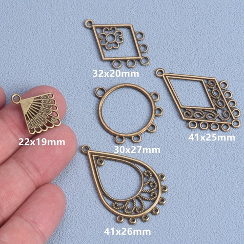 10pcs Bronze Chandelier Pendant Connectors Bails For Jewelry Making DIY Earrings - Picture 3 of 8