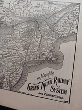 1902 Train Route Map + Report GRAND TRUNK RAILWAY OF CANADA ~ 10 Pages of INFO