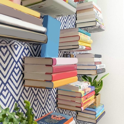 1 Set Stylish Floating Wall Mounted Bookshelf Set with 2 x Expansion Plugs un - 第 8/21 張圖片
