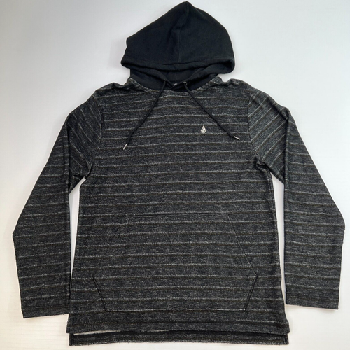 Volcom Hoodie Men Small Stripe Pocket Beach Sweatshirt Light Surf Party Core Go - Picture 1 of 15