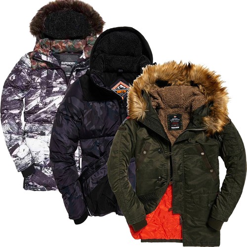 Superdry Mens Coat Full Zip Winter 