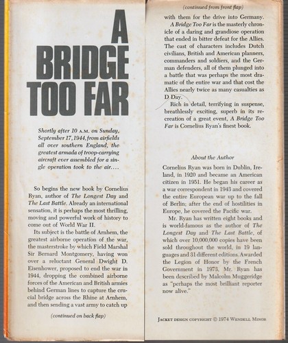 A Bridge Too Far Cornelius Ryan WWII History 82nd 101st Airborne HC/DJ 1st/1st - Picture 2 of 7