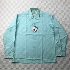 True Vintage TownCraft Loop Collar Shirt Mens Medium Blue Penneys Penn Press NEW